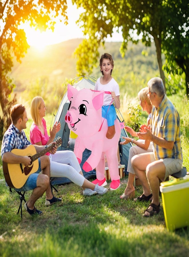 anroog زي خنزير قابل للنفخ للأطفال، زي تنكري للهالوين، زي خنزير قابل للنفخ للركوب، زي حيواني للبنات والأولاد، حفلة تنكرية - Image 4